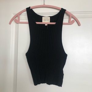 Black Sweater Knit Crop Top